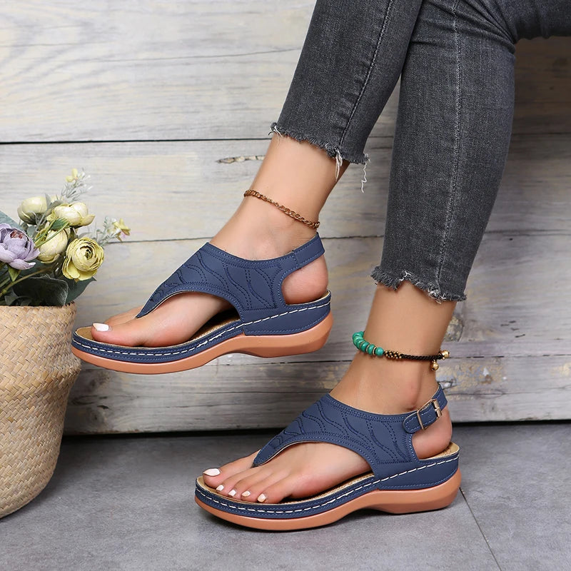 Sandalias Mujer Cuña Baja 2025 - Estilo Gladiador Ajustable | Tallas 35-43