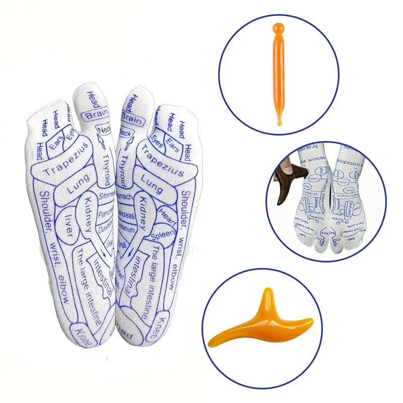 Kit Masaje Pies Byfa | Calcetines + Herramientas | Reflexología | 10 en 1
