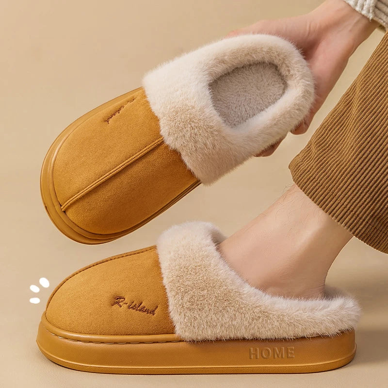 Pantuflas de Invierno para Hombre - Forro de Algodón y Suela Gruesa Antideslizante | Feetiva"