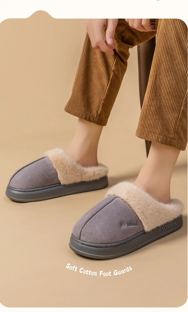 Pantuflas de Invierno para Hombre - Forro de Algodón y Suela Gruesa Antideslizante | Feetiva"
