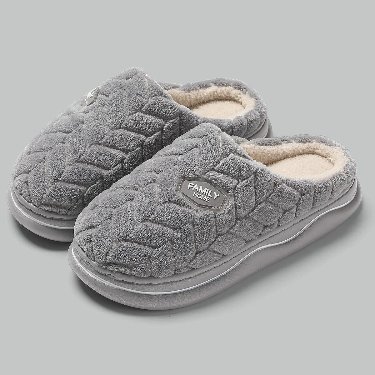 🧦 Zapatillas de Invierno Unisex | Feetiva - Cálidas y Antideslizantes (Pack Pareja - Tallas 36-44 - Estilo Básico con Toque Divertido)