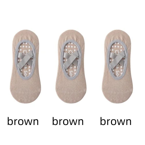 Pack 3 Pares - Calcetines Yoga con Suela Antideslizante | Pilates/Ballet |