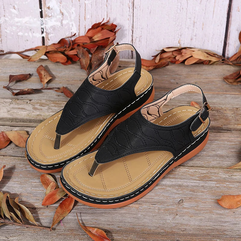 Sandalias Mujer Cuña Baja 2025 - Estilo Gladiador Ajustable | Tallas 35-43