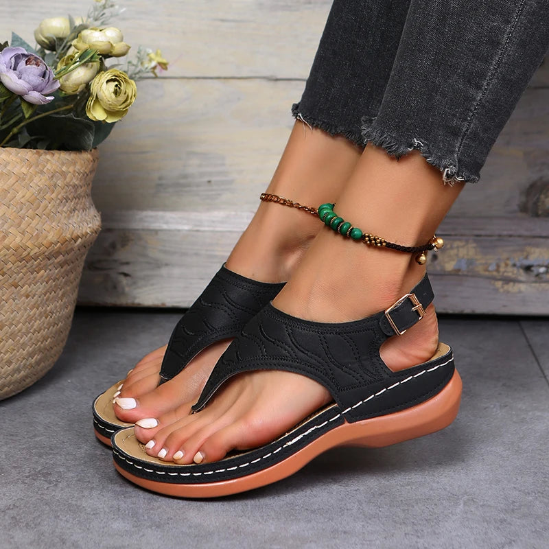 Sandalias Mujer Cuña Baja 2025 - Estilo Gladiador Ajustable | Tallas 35-43