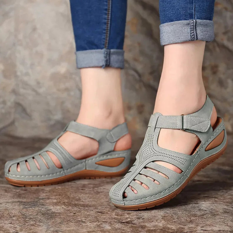 Sandalias Mujer Verano 2025 - Cuña Baja Antideslizante - Estilo Peep Toe