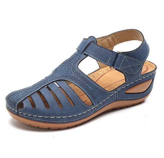 Sandalias Mujer Verano 2025 - Cuña Baja Antideslizante - Estilo Peep Toe