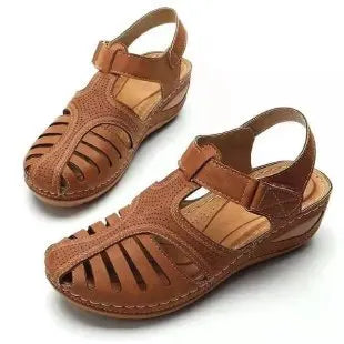Sandalias Mujer Verano 2025 - Cuña Baja Antideslizante - Estilo Peep Toe