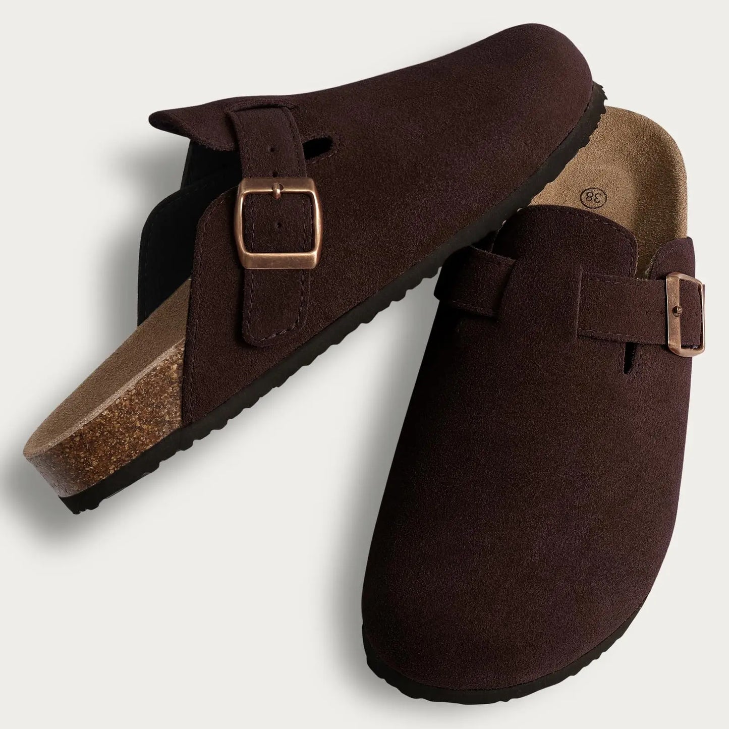 Zuecos de Piel Suave Unisex - Plantilla de Corcho con Soporte Arco - Kidmi Feetiva