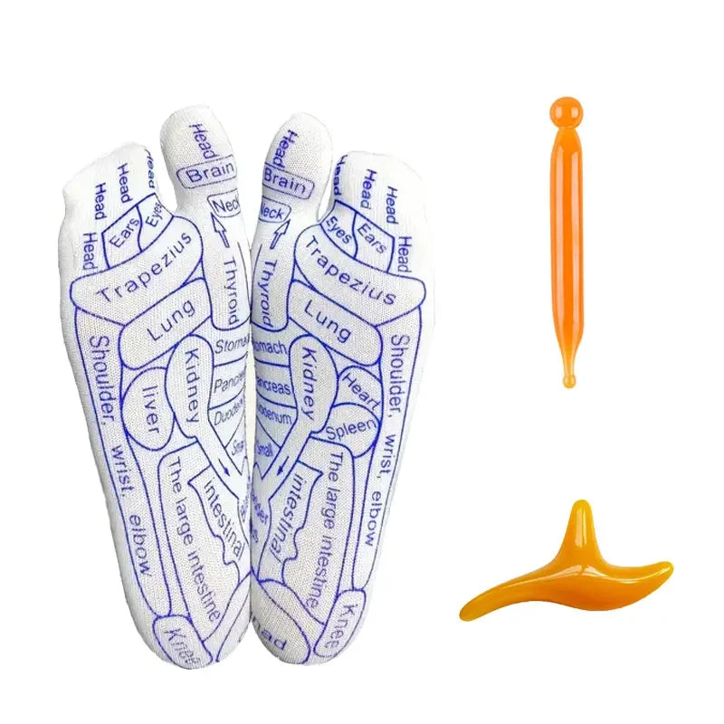 Kit Masaje Pies Byfa | Calcetines + Herramientas | Reflexología | 10 en 1