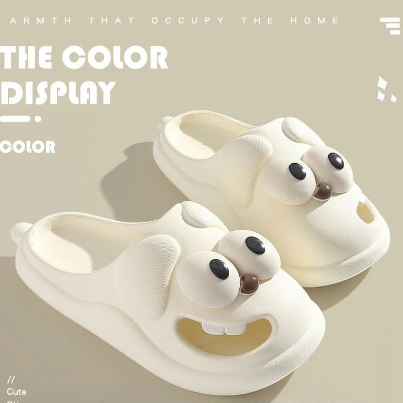 Zapatillas Divertidas Perro con Ojos Grandes - ¡Divertidas y Cómodas! | Feetiva
