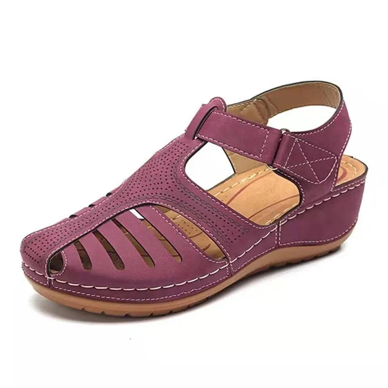 Sandalias Mujer Verano 2025 - Cuña Baja Antideslizante - Estilo Peep Toe