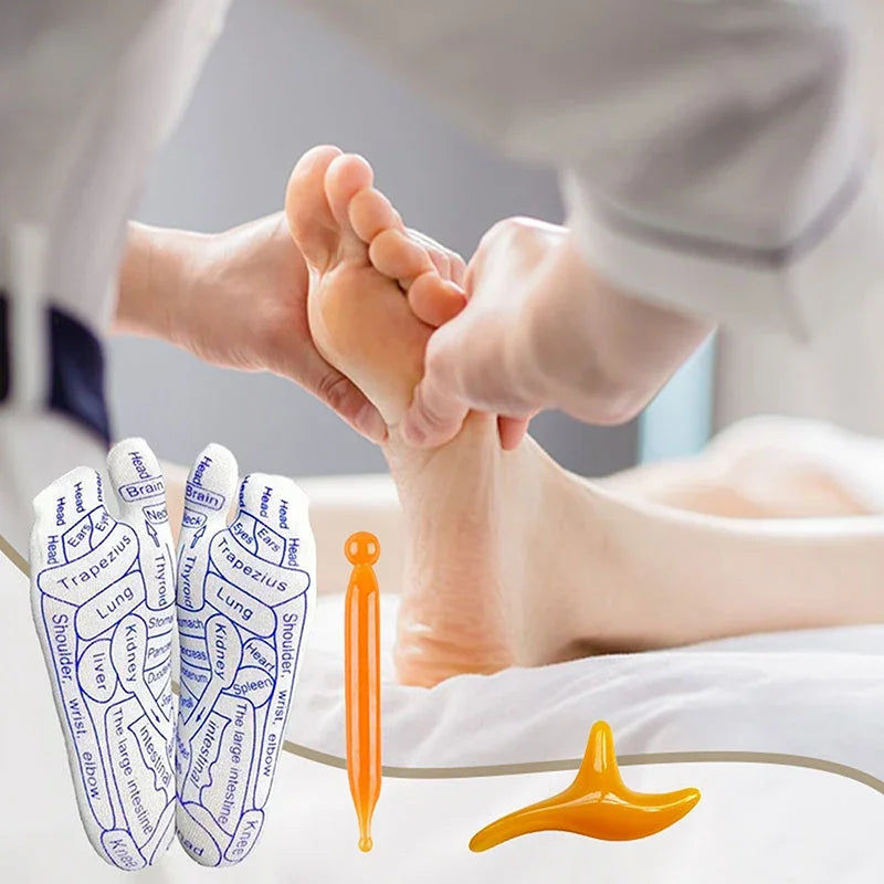 Kit Masaje Pies Byfa | Calcetines + Herramientas | Reflexología | 10 en 1