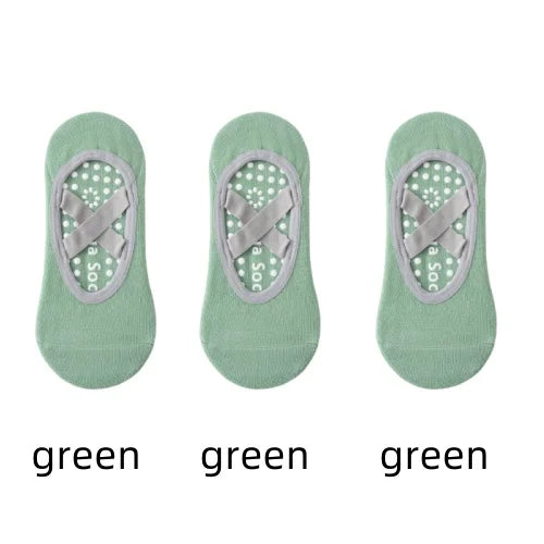Pack 3 Pares - Calcetines Yoga con Suela Antideslizante | Pilates/Ballet |