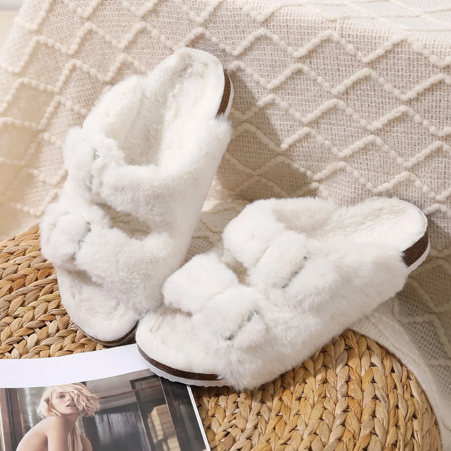 Zapatillas de Casa con Piel Sintética - Plantilla de Corcho Natural | Kidmi Feetiva