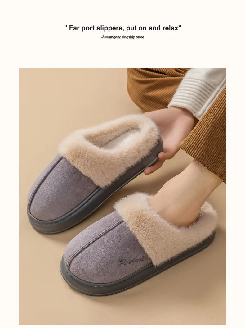 Pantuflas de Invierno para Hombre - Forro de Algodón y Suela Gruesa Antideslizante | Feetiva"