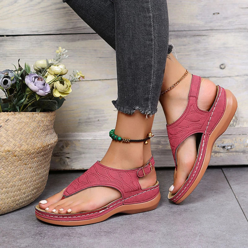 Sandalias Mujer Cuña Baja 2025 - Estilo Gladiador Ajustable | Tallas 35-43