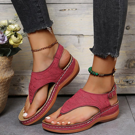 Sandalias Mujer Cuña Baja 2025 - Estilo Gladiador Ajustable | Tallas 35-43