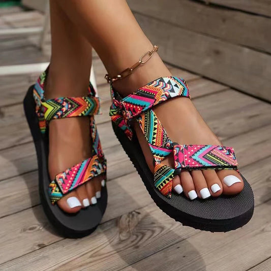 Sandalias Planas de Cáñamo para Mujer - Estilo Bohemio y Natural