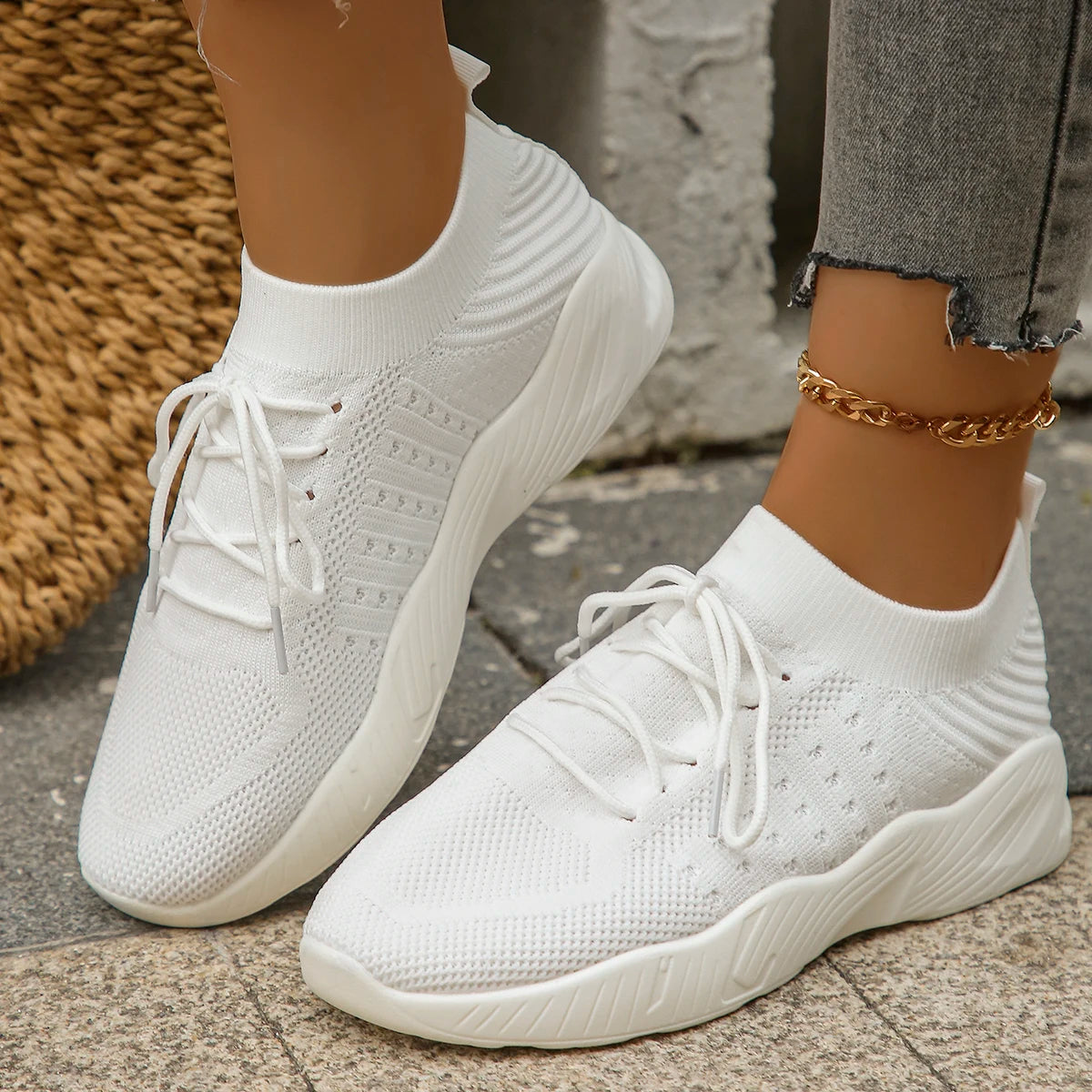 👟 Feetiva Zapatillas Tejidas para Mujer – Comodidad y Estilo Sin Cordone