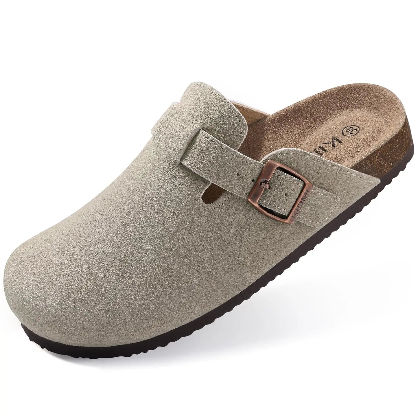 Zuecos de Piel Suave Unisex - Plantilla de Corcho con Soporte Arco - Kidmi Feetiva