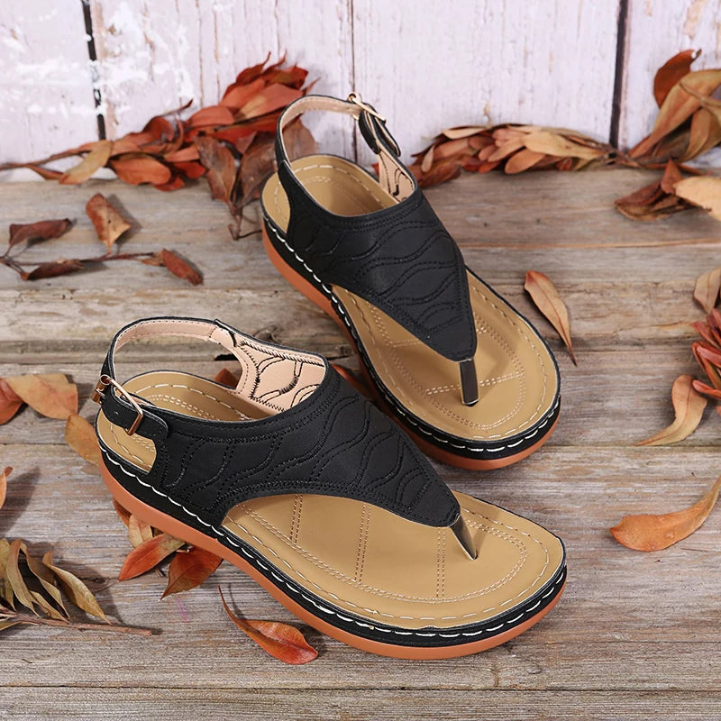 Sandalias Mujer Cuña Baja 2025 - Estilo Gladiador Ajustable | Tallas 35-43
