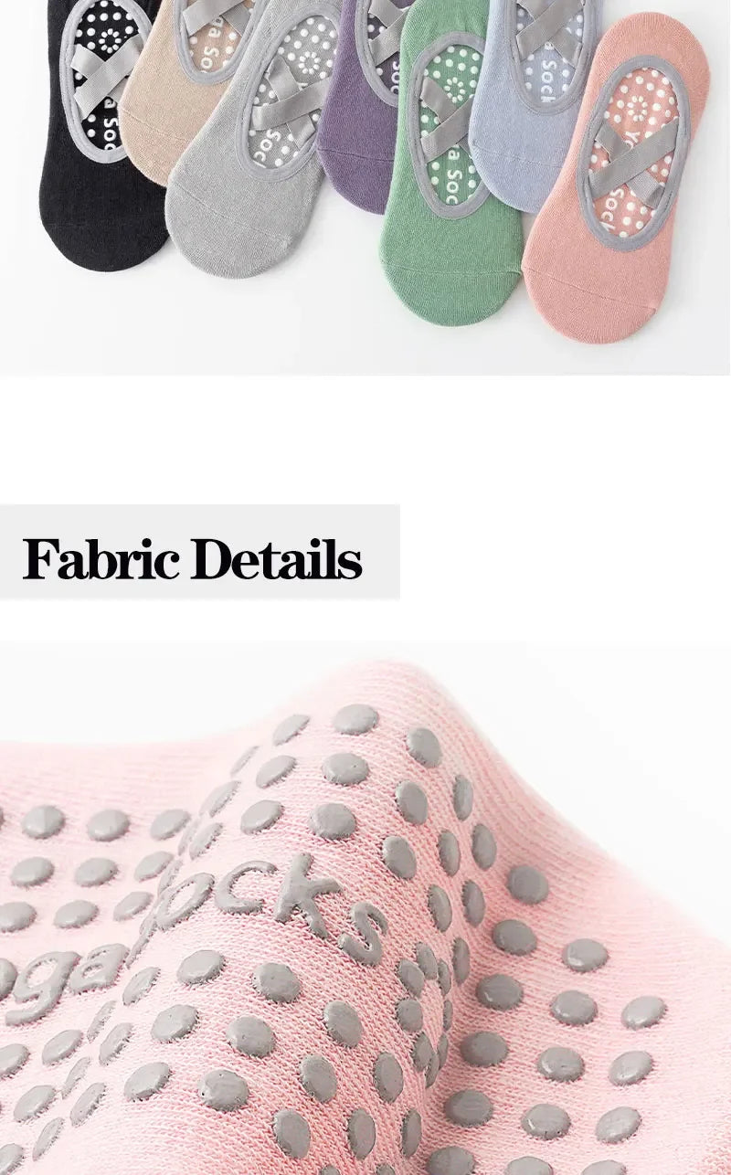 Pack 3 Pares - Calcetines Yoga con Suela Antideslizante | Pilates/Ballet |